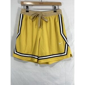 Nike Women Dri-Fit Fly Crossover Basketball Shorts Yellow DH7325-709 Size Medium